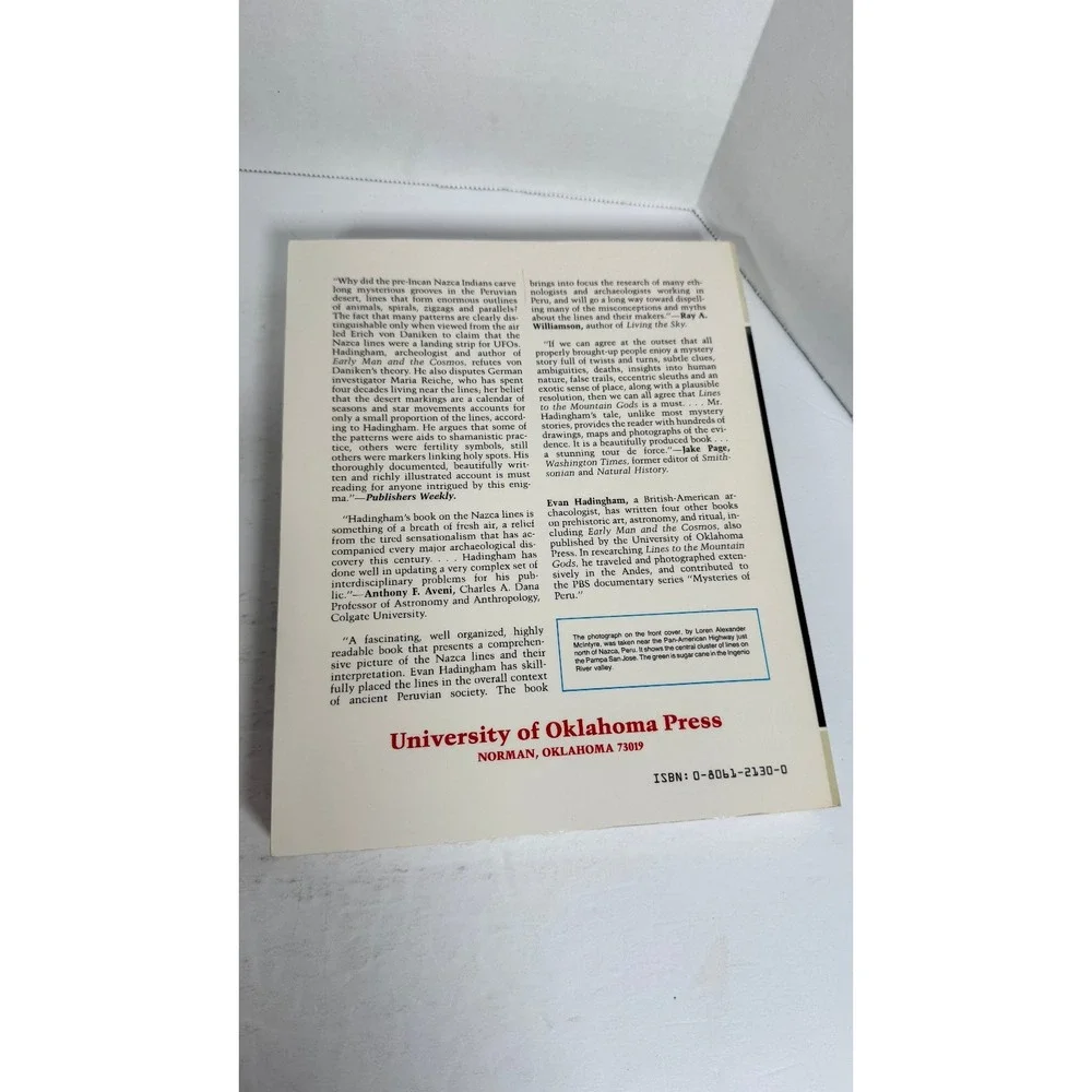 Lines to the Mountain Gods Evan Hadingham 1988 Paperback Nazca Peru Archaeology